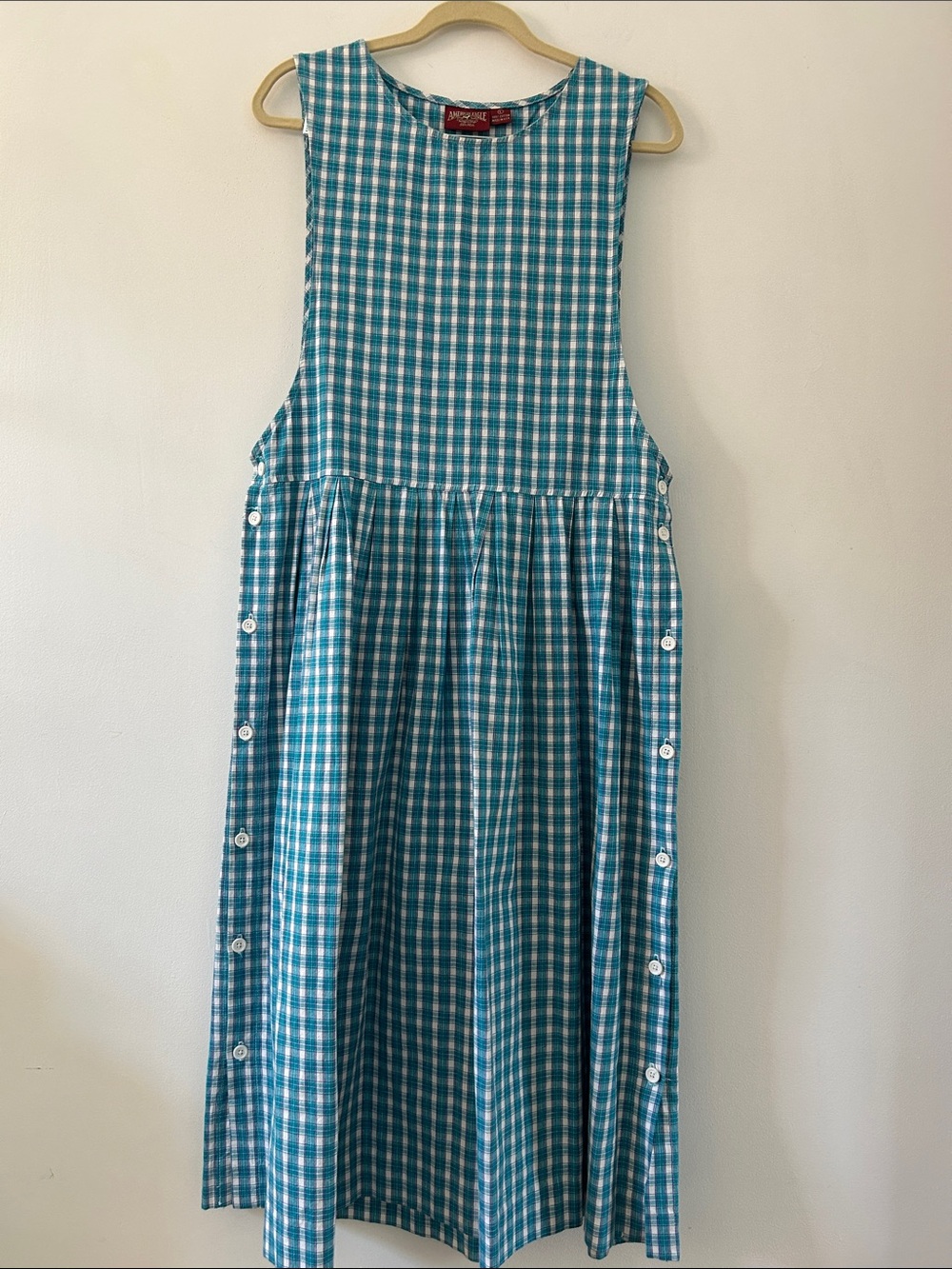Vintage American Eagle Outfitters Plaid Maxi Jumper Dress Size Large Cottagecore
